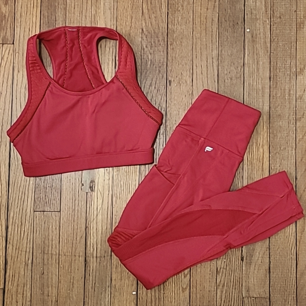 Fabletics persimmon bra + legging set
